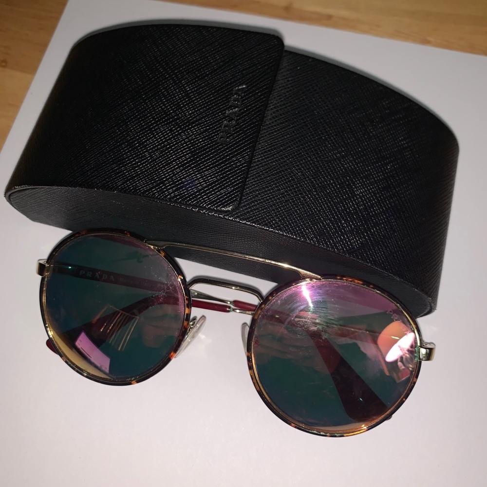 Prada Catwalk pink mirrored sunglasses